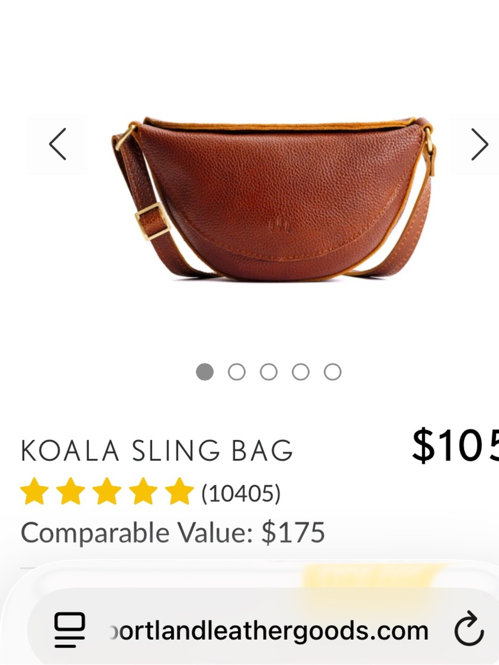 Koala Sling Bag — Small- Nutmeg NWT